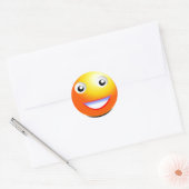 Sticker Rond Face orange et jaune (Enveloppe)