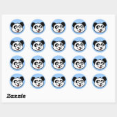 Sticker Rond Face Panda mignonne (Feuille)