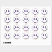 Sticker Rond Face rétro super (Feuille)