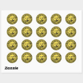 Sticker Rond Face vintage (Feuille)