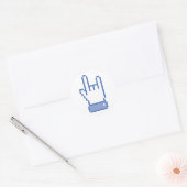 Sticker Rond facebook comme ROCK signe main de paix pixel graph (Enveloppe)