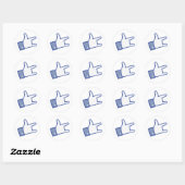 Sticker Rond Facebook comme You Rock pouce icône Rock et Roll (Feuille)