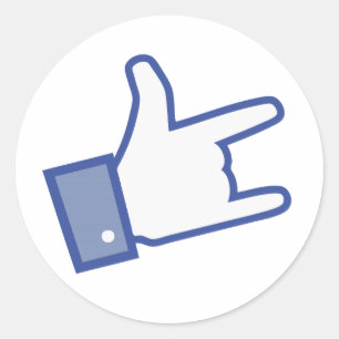 Sticker Rond Facebook comme You Rock pouce icône Rock et Roll