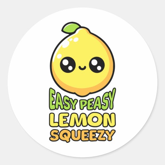Sticker Rond Facile Citron Paisy Squeezy ! Cute tourte citron (Devant)