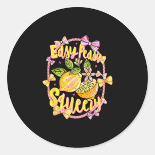 Sticker Rond Facile Peasy Citron Pressé Coquette Noeud Papillon