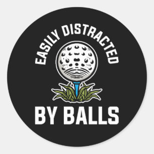 Sticker Rond Facilement Distrait Par Balls Golf