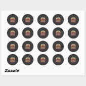 Sticker Rond Facilement Distrait Par Cocker Spaniel Rétro Chien (Feuille)