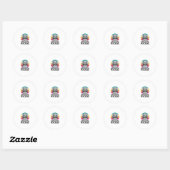 Sticker Rond Facilement Distrait Par La Conception De Chien Vin (Feuille)