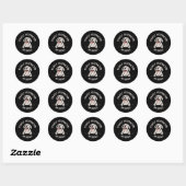 Sticker Rond Facilement distrait par les chiens (Feuille)