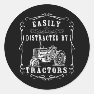 Sticker Rond Facilement Distrait Par Les Tracteurs Agriculture 