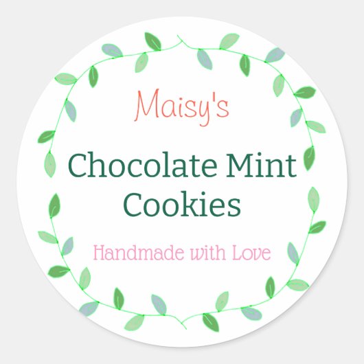 Sticker Rond Faciles à personnaliser gâteaux maison mignons dou (Devant)