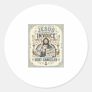 Sticker Rond Facture Jésus Dette Annulée Facture Jésus Dette Pe