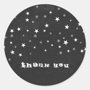 Sticker Rond Faded Black Denim Starry Grunge Party Favoriser Cu