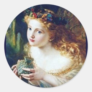 Sticker Rond faery pixie magie conte de fées imaginaire jolie f