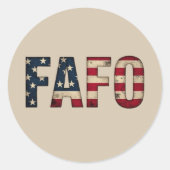 Sticker Rond FAFO États-Unis en détresse Drapeau Déclaration po (Devant)