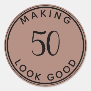 Sticker Rond Faire 50 paraître bon 50e anniversaire de fête Ter