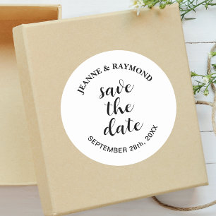 Sticker Rond Faire Annonce de Mariage Propre Élégante Sauvegard