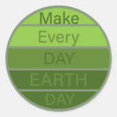 Sticker Rond Faire chaque jour des terres quotidien (Devant)