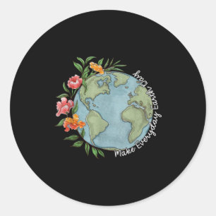 Sticker Rond Faire Chaque Jour La Journée De La Terre Belle Pla