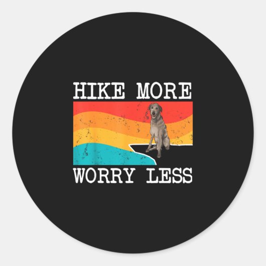 Sticker Rond Faire de la randonnée plus s'inquiéter moins graph (Devant)