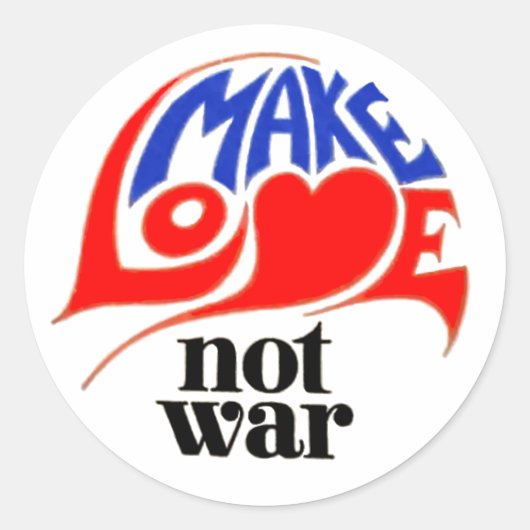Sticker Rond Faire de l'amour pas la guerre (Devant)