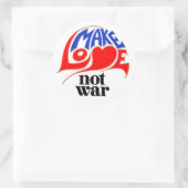 Sticker Rond Faire de l'amour pas la guerre (Sac)