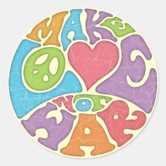 Sticker Rond Faire de l'amour pas la guerre (Devant)