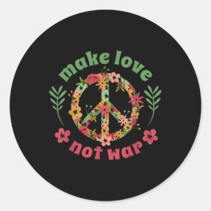 Sticker Rond Faire de l'amour pas la guerre
