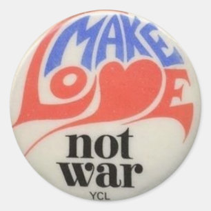 Sticker Rond Faire de l'amour pas la guerre Symbole de paix