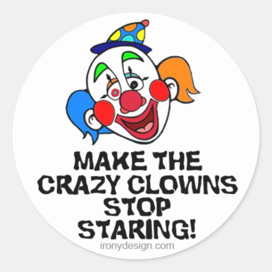Sticker Rond Faire des clowns fous (Devant)