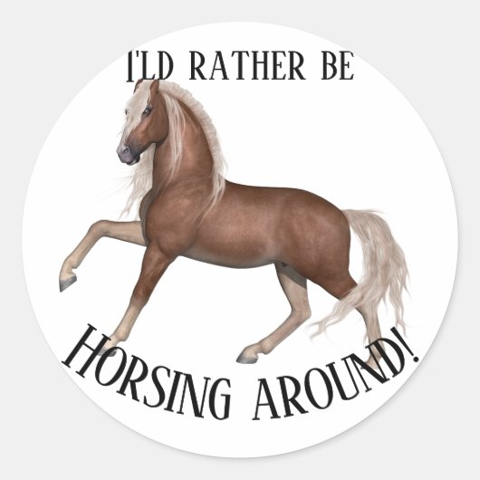 Sticker Rond Faire du cheval autour (Devant)