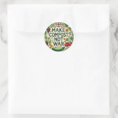 Sticker Rond Faire du compost pas la guerre (Sac)