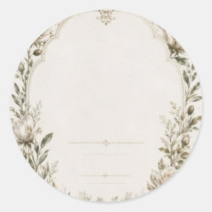Sticker Rond Faire invitation de mariage romantique européen