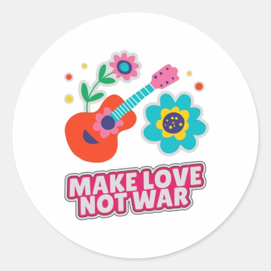 Sticker Rond Faire l'amour pas la guerre (Devant)