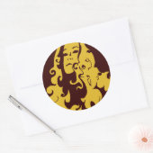 Sticker Rond Faire l'amour pas la guerre hippie fille (Enveloppe)