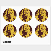 Sticker Rond Faire l'amour pas la guerre hippie fille (Feuille)