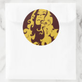 Sticker Rond Faire l'amour pas la guerre hippie fille (Sac)