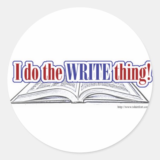 Sticker Rond Faire L'Écriture Chose Author Pride Déclaration (Devant)