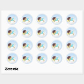 Sticker Rond Faire-part bébé/Magnets de douche (Feuille)