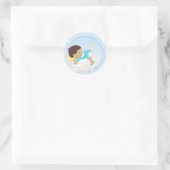Sticker Rond Faire-part bébé/Magnets de douche (Sac)