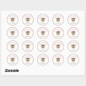 Sticker Rond Faire-part de Baby Shower thème papillon champigno (Feuille)