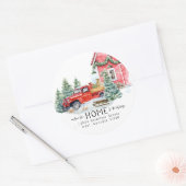 Sticker Rond Faire-part de déplacement | Nouvelle maison pour l (Enveloppe)