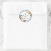 Sticker Rond Faire-part de douche de mariée italienne en carrel (Sac)