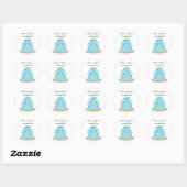 Sticker Rond Faire-part de gâteau de mariage (Feuille)