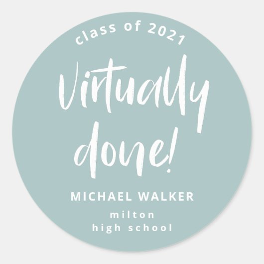 Sticker Rond faire-part de graduation virtuellement fait classi (Devant)