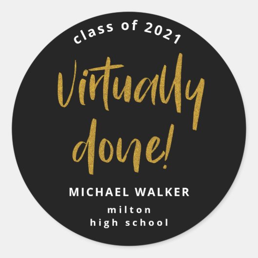 Sticker Rond faire-part de graduation virtuellement fait classi (Devant)