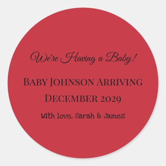 Sticker Rond faire-part de grossesse ! (Devant)