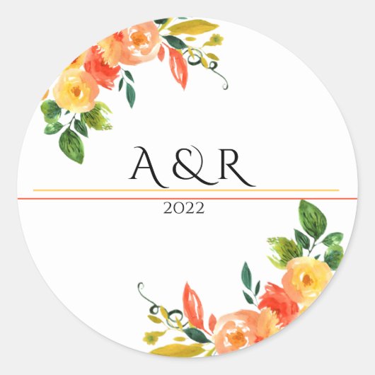 Sticker Rond Faire-part de mariage (Devant)