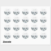 Sticker Rond Faire part de mariage aquarelle de montagne rustiq (Feuille)