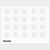 Sticker Rond Faire-part de mariage chic script (Feuille)